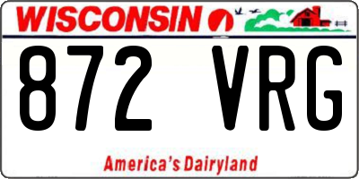 WI license plate 872VRG
