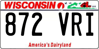 WI license plate 872VRI