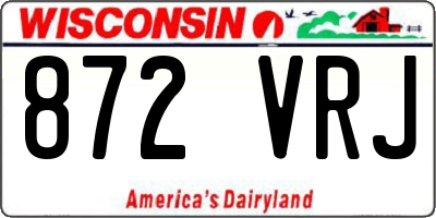 WI license plate 872VRJ