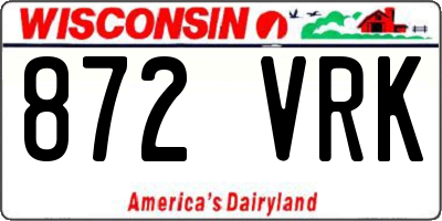 WI license plate 872VRK