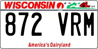 WI license plate 872VRM