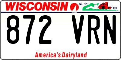 WI license plate 872VRN