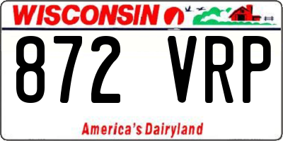 WI license plate 872VRP