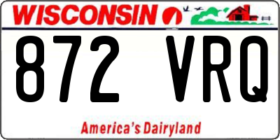 WI license plate 872VRQ