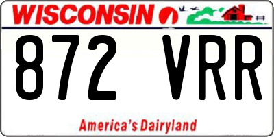 WI license plate 872VRR