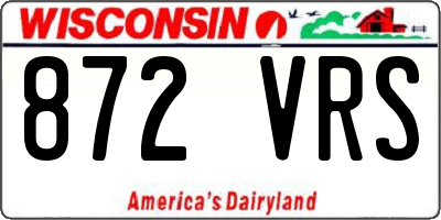WI license plate 872VRS