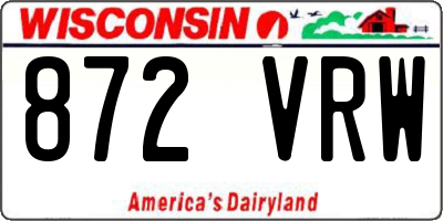 WI license plate 872VRW