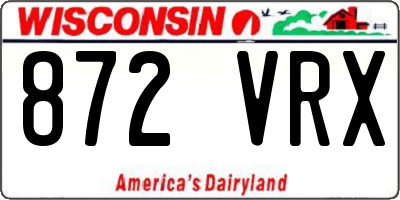 WI license plate 872VRX