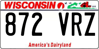WI license plate 872VRZ