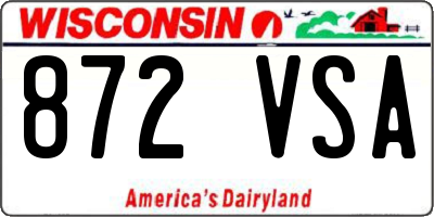 WI license plate 872VSA