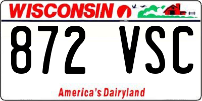 WI license plate 872VSC
