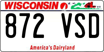 WI license plate 872VSD