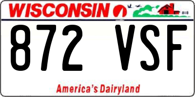 WI license plate 872VSF