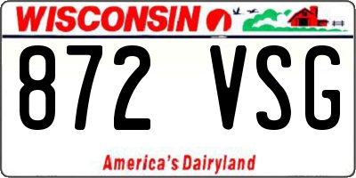 WI license plate 872VSG
