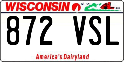 WI license plate 872VSL