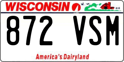 WI license plate 872VSM
