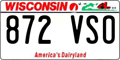 WI license plate 872VSO