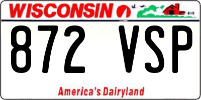 WI license plate 872VSP