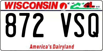WI license plate 872VSQ