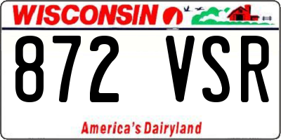 WI license plate 872VSR