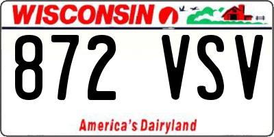 WI license plate 872VSV