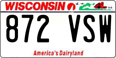 WI license plate 872VSW