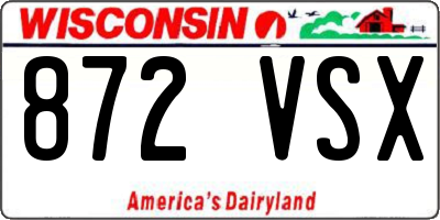 WI license plate 872VSX