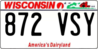 WI license plate 872VSY