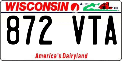 WI license plate 872VTA