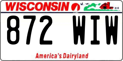WI license plate 872WIW