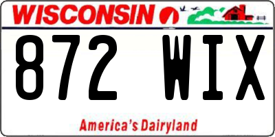WI license plate 872WIX