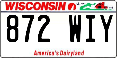 WI license plate 872WIY