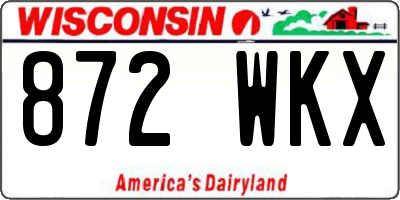 WI license plate 872WKX