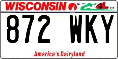 WI license plate 872WKY