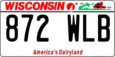 WI license plate 872WLB