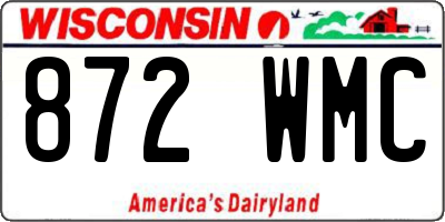 WI license plate 872WMC
