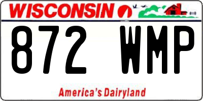 WI license plate 872WMP