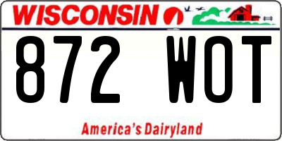 WI license plate 872WOT