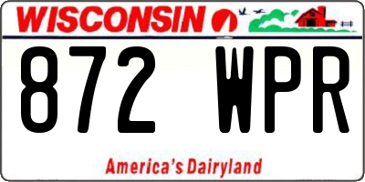WI license plate 872WPR