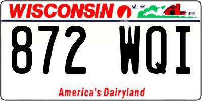 WI license plate 872WQI