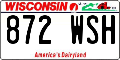 WI license plate 872WSH