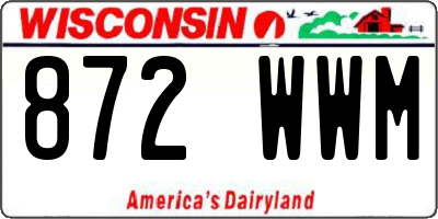 WI license plate 872WWM