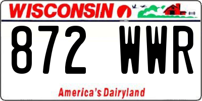 WI license plate 872WWR