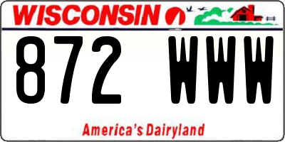 WI license plate 872WWW