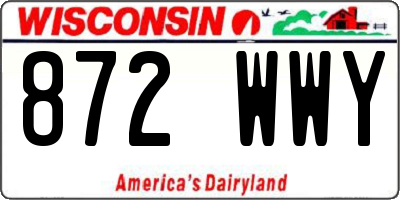 WI license plate 872WWY