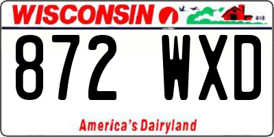 WI license plate 872WXD