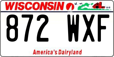 WI license plate 872WXF