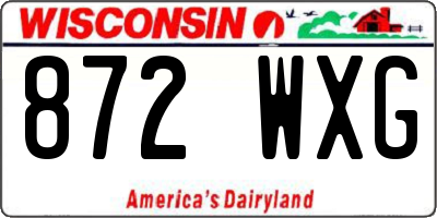 WI license plate 872WXG
