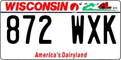 WI license plate 872WXK