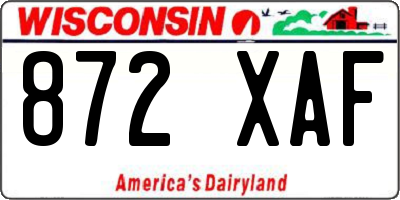 WI license plate 872XAF
